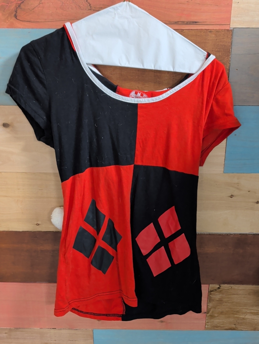 Batman Black and Red Colorblock Short Sleeve Tee